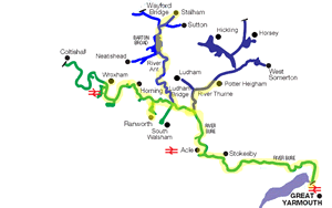 Map of Northern Broads rivers